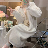 elvesmall Square Collar Women Pajamas Set Winter Sleepwear Fleece Velvet 2 Piece Pant Home Suit Fluffy Korean Solid Piiama Warm Night Wear