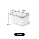 elvesmall Refrigerator Storage Box Fridge Organizer Fresh Vegetable Fruit Boxes Drain Basket Storage Containers Pantry Kitchen Organizer