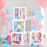 elvesmall Transparent Balloon Letter Box Baby Shower Decoration Birthday Wedding Custom Name Balloon Box 1st Birthday Party Decorations