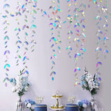 elvesmall 13 Ft Mirror Gold Paper Leaf Garlands Leaves Streamer Decorations Hanging for Gold Birthday Baby Shower Wedding Xmas Party Decor