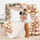 elvesmall 112pcs Blush Retro Pink Balloons Garland Arch Kit for Birthday Party Wedding Baby Shower Decorations