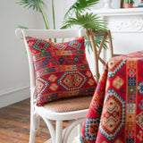 elvesmall American Tablecloth Red Festive Jacquard Table Cloth Christmas Chunky Tassels Table Cover Party Dinner Table Decoration