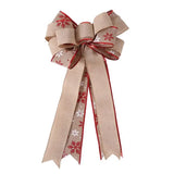 elvesmall  1PC Large Christmas Bow Christmas Tree Decoration New Year's Eve Decorations Christmas Party Ribbon Bow Linen Bowknot