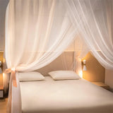 elvesmall  Aesthetic Palace bed Mosquito Net Bed Canopy four door Double Layer Bed Valance room wedding decoration Bed cover bed Curtains