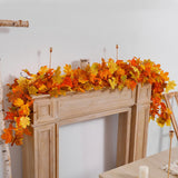 elvesmall Halloween Artificial Autumn Maple Leaves Garland Vine Led Fairy Lights for Christmas Party Thanksgiving Autumn Home Decoration