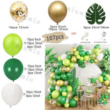 elvesmall Jungle Safari Green Balloon Garland Arch Kit Kids Birthday Party Supplies Deer Pattern Gold Latex Ballons Baby Shower Decoration