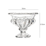 elvesmall  French Light Luxury Thick Crystal Glass Vase Bud Flower High Foot Series Fruit Bowl Fruit Bucket Fireworks Utensils Decoration