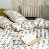 elvesmall Ins Duvet Cover Set Green Nordic Twin Queen Size Girls Boys Flat Sheet Pillowcase No Filler Fashion Home Hotel Bed Linens