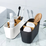 elvesmall Bamboo Electric Toothbrush Holder Razor Makeup Brush Storage Box Toothpaste Toothbrush Stand Bathroom Accessories