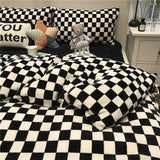 elvesmall Solid Color Bedding Set Duvet Cover Flat Sheet Pillowcases Home Textile Pillowcases For Adults Kids Simple Bed Linen