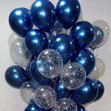 elvesmall 12pcs Ink Blue Latex Balloon Set Star Clear Pink Gold Helium Balloons Wedding Decoration Baby Shower Birthday Party Supplies