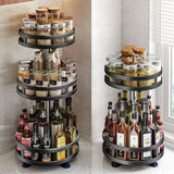 elvesmall  Rotatable Kitchen Storage Rack kitchen Accessories Spice Storage Rack Clean Storage 360 Degrees Rotatable Organizer Turntable