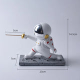 elvesmall  Creative Astronaut Fencing Model Small Ornament Home Living Room Entrance Children's Room Decoration Gift Hand-made