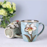 elvesmall  -  Korean Style Retro Hand-painted Creative Mug Personalized Simple Ceramic Coffee Cup Household Large Capacity Juice Drink Milk Cu