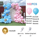 elvesmall 105Pcs Gender Reveal Balloons Arch Kit Baby Shower Decor Pink Blue Balloons Garland Decor Boy Girl 1st Birthday Party Decoration