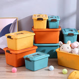elvesmall Plastic Sundries Storage Box with Handle Large Capacity Cosmetics Toy Snack Clothes Organizer Baskets Containers Home Gadgets