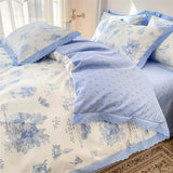 elvesmall Kawaii Princess Pure Cotton Bedding Set Full Size Lovely Ruffles Single Doubel Duvet Cover Set Girls Woman Cozy Bedding Sets