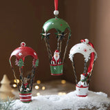elvesmall Delicate Fine Workmanship Christmas Ornament Hand Painted Collectible Hanging Hot Air Balloon Christmas Decoration