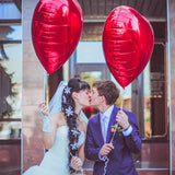 elvesmall 75cm Red Heart Foil Helium Balloons Valentine's Day Wedding Birthday Party Decorations Marriage Supplies Air Globos Kids Toys