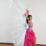 elvesmall  Led Dance Fairy Wing Cloak Children Dancers Colorful Butterfly Wing Stage Performance Belly Dancing Carnival Party Photo Props