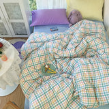 elvesmall  Home Textile Girl Kids Bedding Set Honey Peach Pink Duvet Cover Sheet Pillowcase Woman Adult Beds Sheet King Queen Full Pink