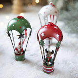 elvesmall Delicate Fine Workmanship Christmas Ornament Hand Painted Collectible Hanging Hot Air Balloon Christmas Decoration