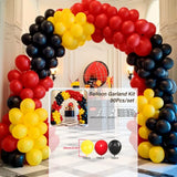 elvesmall 90 Pcs 10 Inch Latex Balloon Arch Kit Red,black,yellow Party Decoration Balloons,used to Decorate Birthday Parties,summer Themed