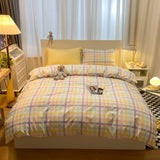 elvesmall Fashion Bedding Duvet Cover Set Bed Sheet Pillowcase 100% Cotton Bedspread Bed Linen Nordic Classic Home Textile Soft Breathable