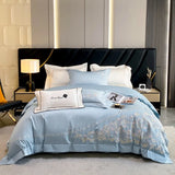 elvesmall  100% Egyptian Cotton Luxury Embroidery Wedding Bedding Set 600TC Cotton Duvet Cover Flat/Fitted Bed Sheets and Pillowcases