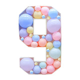 elvesmall 95cm Giant Number Mosaic Balloon Frame 0-9 Balloon Filling Box Kids Birthday Wedding Party Decoration Anniversary Decor