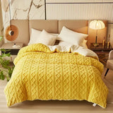 elvesmall  Warmth Duvet Cover Dual Use Blanket Artificial Cashmere Warm Winter Blanket Soft Cozy Fleece Quilt Cover Plush Blankets for Beds