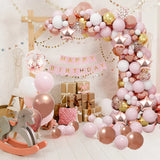 elvesmall Macaron Pink Balloon Garland Arch Kit Wedding Birthday Party Decoration Kids Globos Gold Confetti Latex Ballon Baby Shower Girl