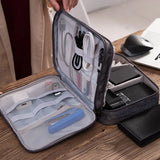 elvesmall 3 Tier Portable Wire USB Line Holder Bag Travel Power Bank Earphone Line Organizer Box Mouse Charging Line Storage Ziplock Bag