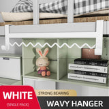 elvesmall  Bedroom Hanging Hooks Dorm Bedside Storage Rack Wave Design Holder Hanging Clothes Organizer Bunk Bed Rail Over the Rod Hanger