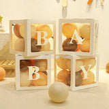 elvesmall Transparent Balloon Letter Box Baby Shower Decoration Birthday Wedding Custom Name Balloon Box 1st Birthday Party Decorations