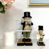 elvesmall  Creative Spoof Paper Holder Statue Cute Funny Decorative Sculpture Resin Figure Butler Shape Tissue Stand Rack Toilet Decoration