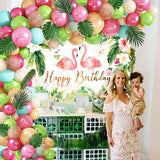 elvesmall Hawaiian Balloon Garland Arch Kit Birthday Party Decor Kids Tropical Summer Hawaii Party Decor Flamingo Baby Shower Decor Ballon
