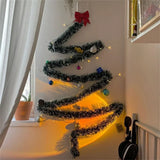 elvesmall 1PCS 2M Christmas Eve Decoration Bar Tops Ribbon Garland Christmas Tree Kitchen Ornaments Wedding Party Decoration Prop