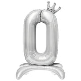 elvesmall  32 Inch White Crown Number Balloons 0-9 Digital Balloons For Birthday Party Anniversary Decoration Baby Shower Balloons