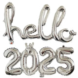 elvesmall 2025 Happy New Year Balloons Banner Rose Gold Number Letter Aluminum Foil Balloon Christmas New Year Eve Party Decor Balls Suppl