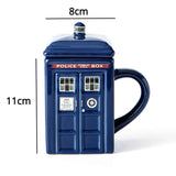 elvesmall  -  1pc 450ml Creative Police Box Mug Funny Ceramic Coffee Tea Cup with Gift Box Milk Drinks Breakfast Cup Birthday Gift Kitchenware