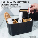 elvesmall Bamboo Electric Toothbrush Holder Razor Makeup Brush Storage Box Toothpaste Toothbrush Stand Bathroom Accessories