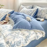 elvesmall Light Luxury a Maternal and Infant Class Washed Cotton and Linen Four-piece Quilt Set Single Student Dormitory Bed Sheet 3-piece