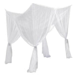 elvesmall Canopy Post Bed Polyester 4 Corner Mosquito Net Queen King Decoration Bedding Curtain Home Netting Full Size Dustproof White