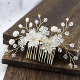 elvesmall Crystal Wedding Hair Combs Miraculous Women Headbands Accessories Flower Bridal Headpiece Clip Bride Jewelry Gift