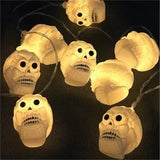 elvesmall  1.5m 10Led Halloween Pumpkin Ghost Skeletons Bat Spider Led Light String Festival Bar Home Party Decor Halloween Ornament