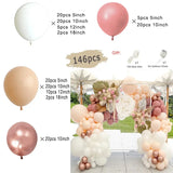 elvesmall Boho Dusty Retro Pink Balloons Garland Arch Kit Bride Wedding Birthday Party Decoration Girls Baby Shower Rose Gold Ballon Chain