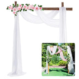 elvesmall Wedding Arch Chiffon Wrinkle Resistant Fabric Outdoor Lawn Wedding Decoration Ceremony Decoration Valance Birthday Party Valance