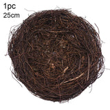 elvesmall 8-25cm Round Rattan Bird Nest Easter Decoration Bunny Eggs Artificial Vine Nest For Home Garden Decor Happy Easter Party Supply