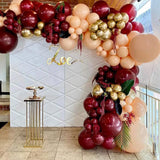 elvesmall 136Pcs Burgundy Balloon Garland Arch Kit Blush Metallic Gold Latex Balloons for Wedding Bachelorette Bridal Birthday Decoration